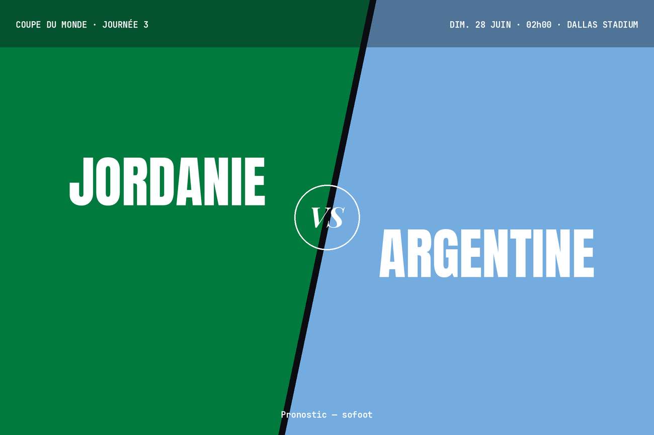 Pronostic Jordanie Argentine : analyse, cotes et prono Coupe du monde 2026