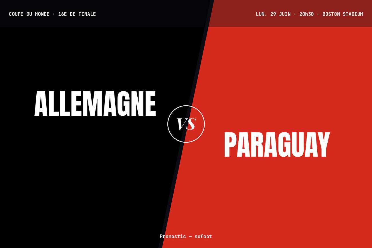 Pronostic Allemagne Paraguay : analyse, cotes et prono Coupe du monde