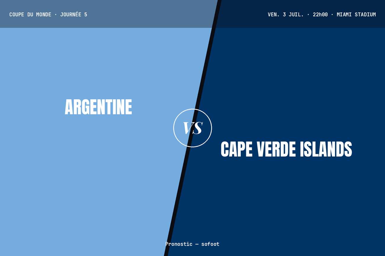 Pronostic Argentine Cap-Vert : analyse, cotes et prono Coupe du monde