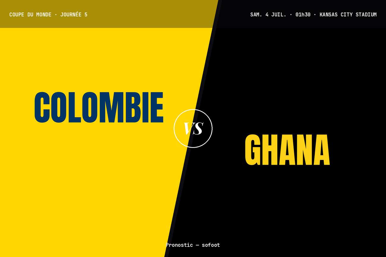 Pronostic Colombie Ghana : analyse, cotes et prono Coupe du monde 2026