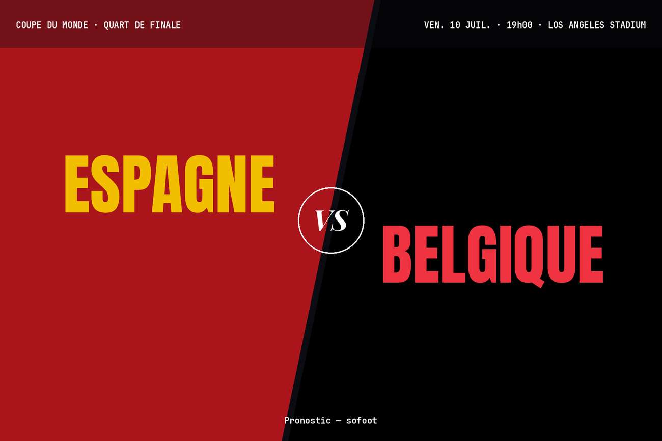 Pronostic Espagne Belgique : analyse, cotes et prono Coupe du Monde