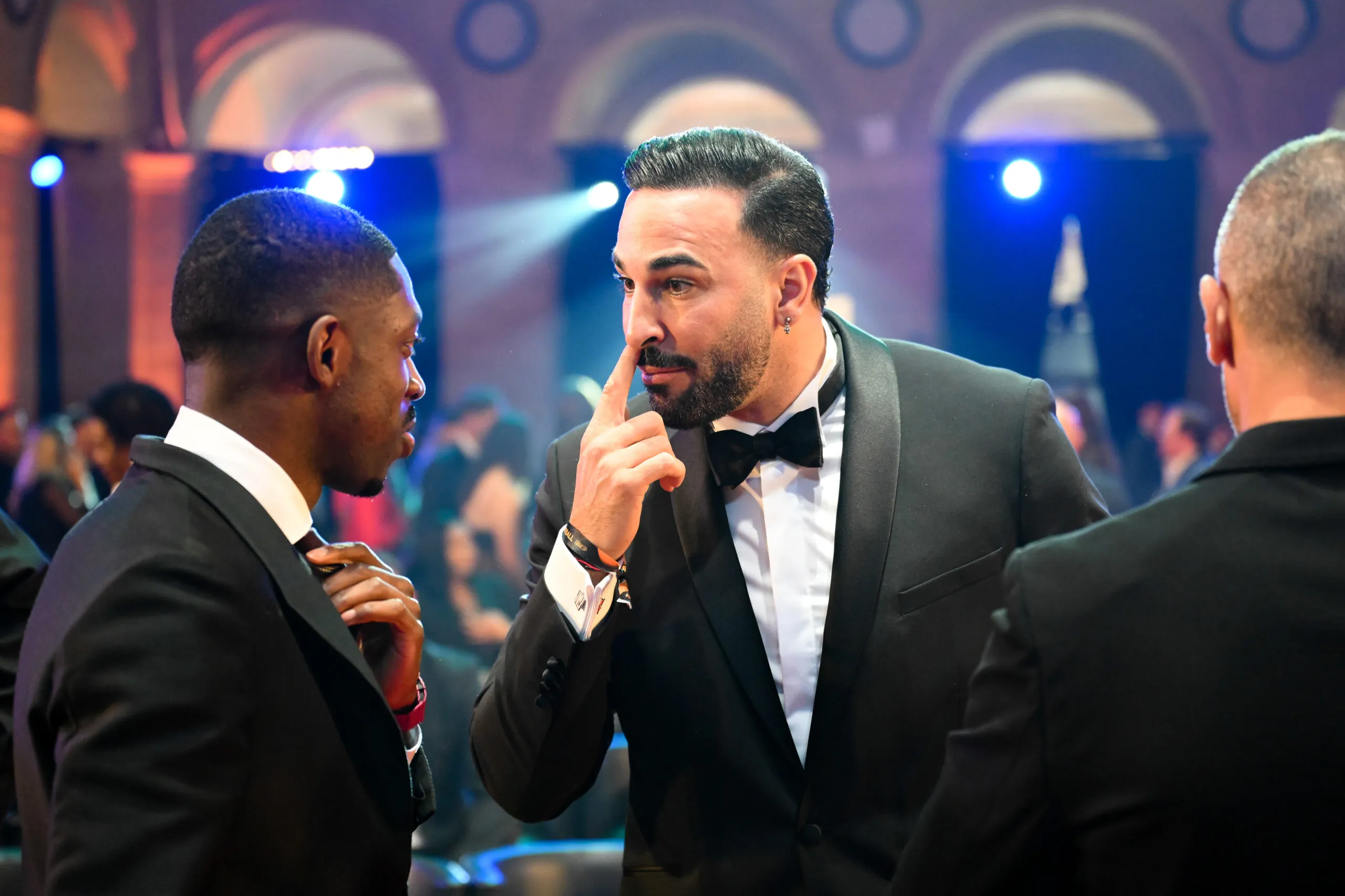 Ousmane DEMBELE and Adil RAMI during the 2026 UNFP Trophy ceremony at Palais Brongniart on May 11, 2026 in Paris, France. (Photo by Christophe Saidi/FEP/Icon Sport) – Photo by Icon Sport