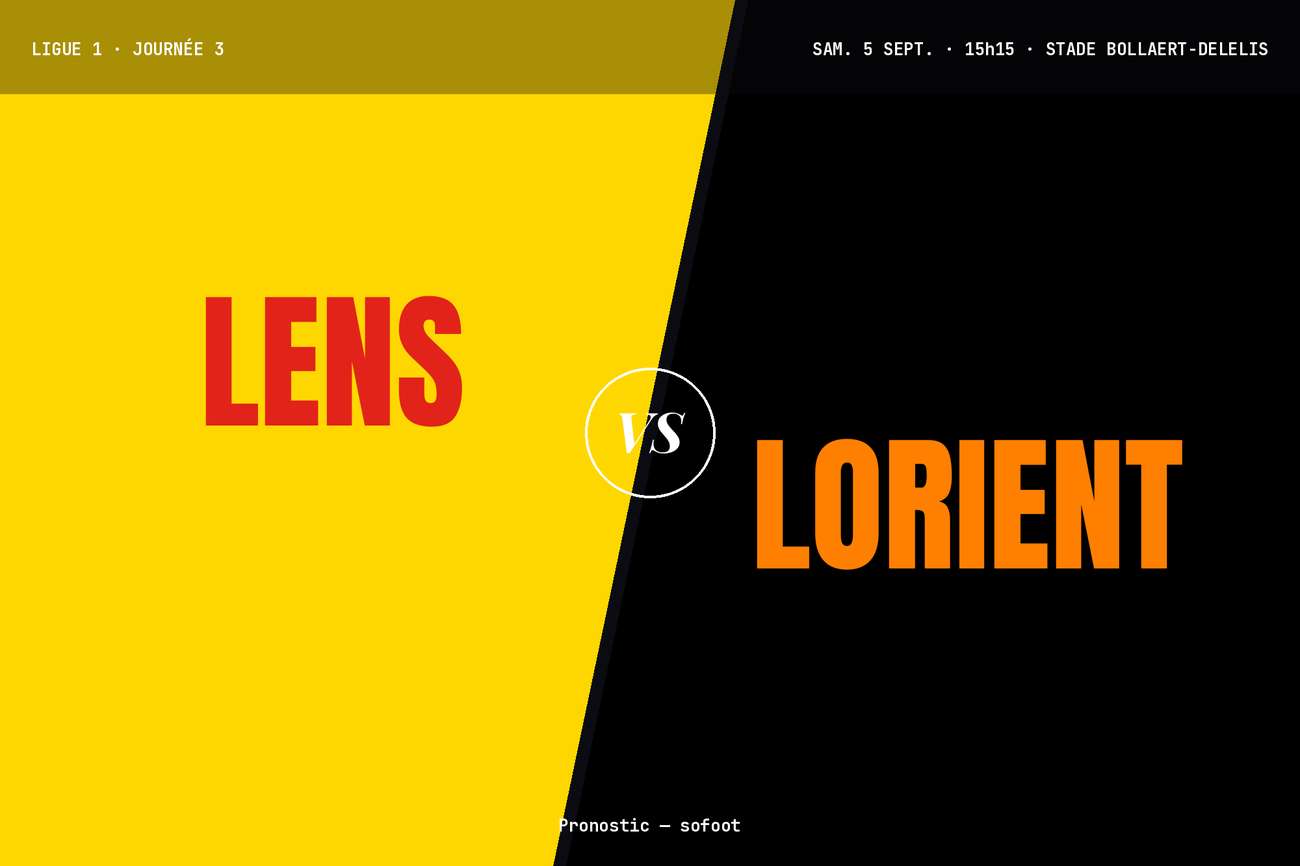 Pronostic Lens Lorient : analyse, cotes et prono Ligue 1
