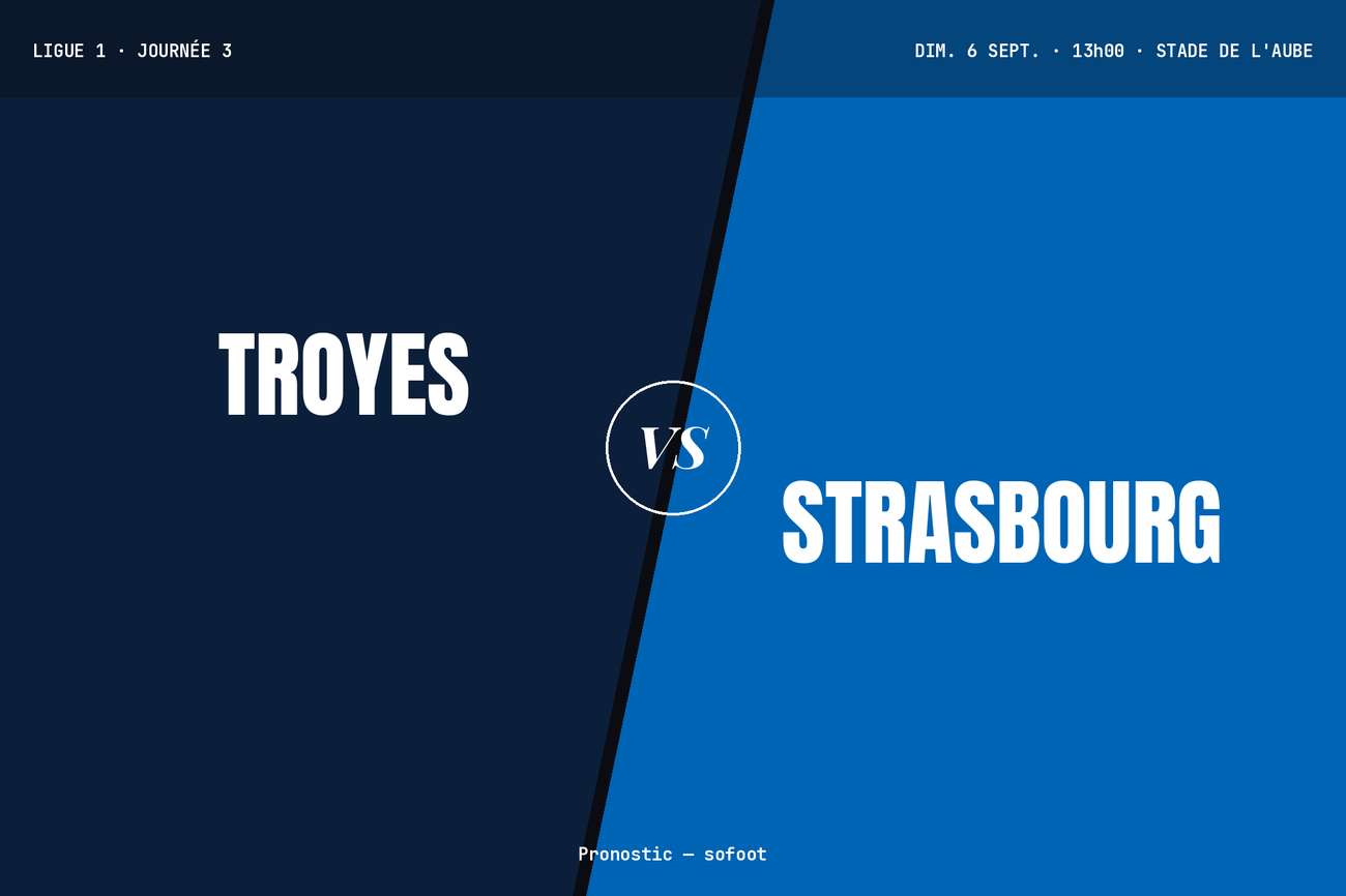 Pronostic Troyes Strasbourg : analyse, cotes et prono match de championnat