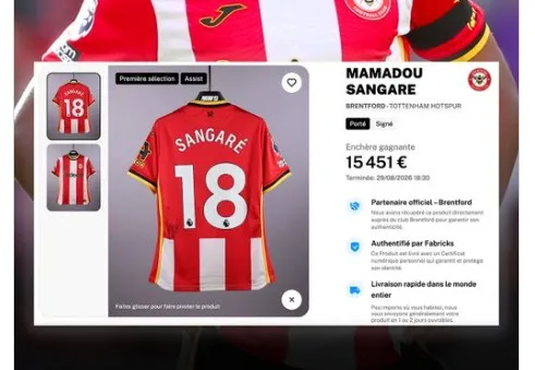 La somme folle dépensée par un fan pour un maillot de Sangaré