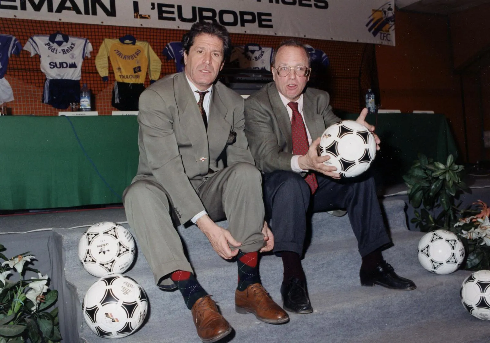 Jean-Claude Darmon et Thierry Roland, deux hommes de télé. (Photo : Jean Bibard)
