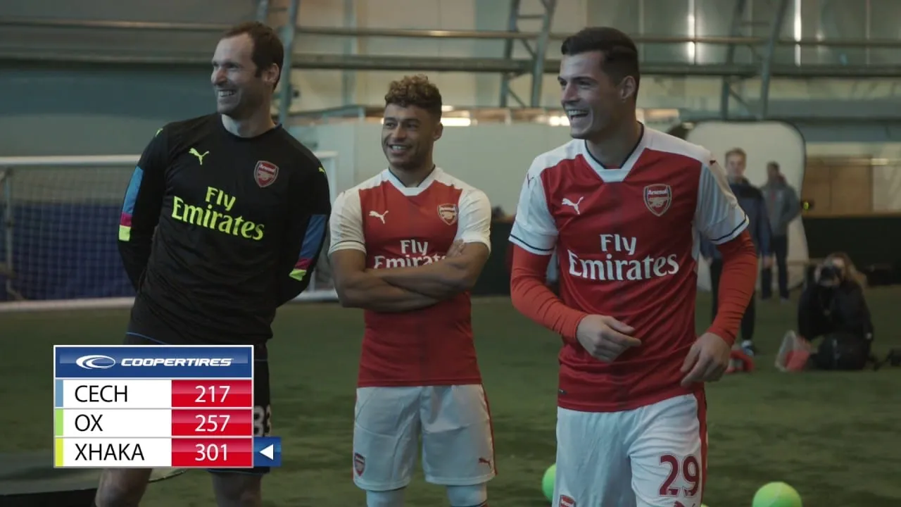 Les joueurs d&rsquo;Arsenal s&rsquo;essayent aux fléchettes version football