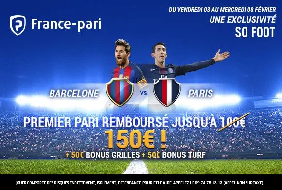 Exclu : 150€ offerts au lieu de 100€ chez France-Pari !