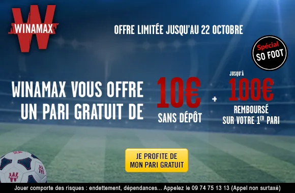 OFFRE SPÉCIALE : 10€ offerts sans dépôt pour parier chez Winamax !!!