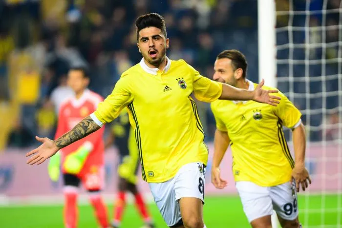 Un joueur du Fenerbahçe protège l’arbitre de touche