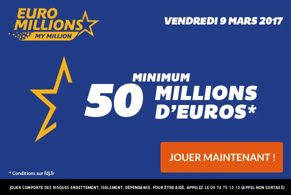 Euro Millions : 50 Millions d&rsquo;€ + 1 Millionnaire garanti