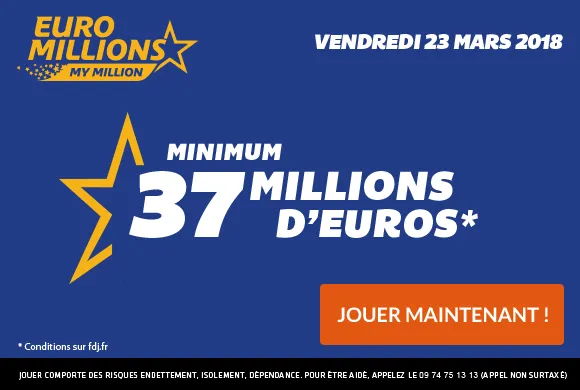 Euro Millions : 17 Millions d&rsquo;€ + 1 Millionnaire garanti + FDJ Days ce vendredi 23 mars 2018