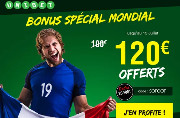 EXCLU : 120€ offerts pour parier chez Unibet pendant la Coupe du monde !