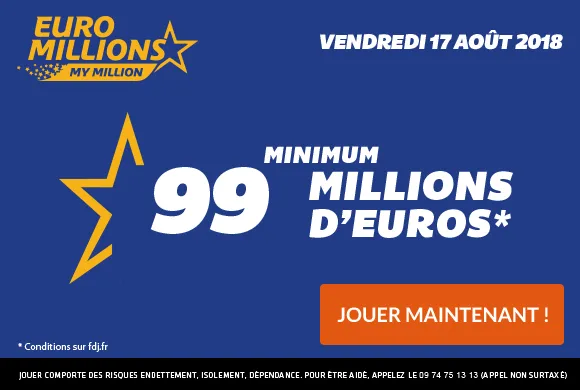 Euro Millions : 99 Millions d&rsquo;€ + 1 Millionnaire garanti