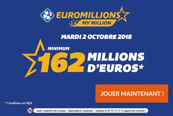 Euro Millions : 162 millions d&rsquo;€ + 1 millionnaire garanti