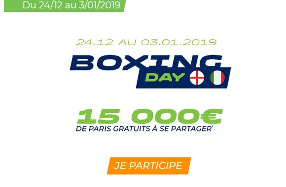 Spécial Boxing Day : 150€ offerts + 15 000€ à gagner chez ParionsSport En Ligne !