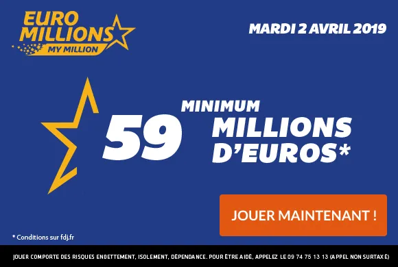 Euro Millions : 59 millions d&rsquo;€ + 1 millionnaire garanti ce mardi