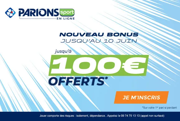 Nouveau Bonus ParionsSport : 100€ OFFERTS en CASH chez ParionsSport jusqu'au 10 juin seulement !