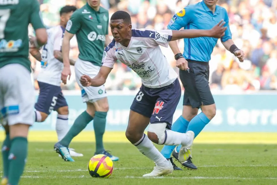 Les Bordelais Sergi Palencia et Zaydou Youssouf à Saint-Étienne