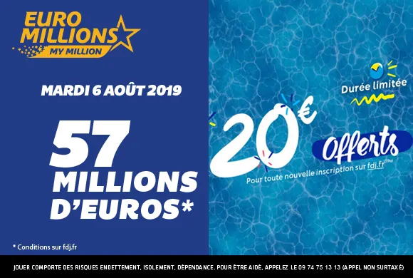 EuroMillions : 57 millions d&rsquo;€ à gagner + 20€ de bonus offerts ce mardi