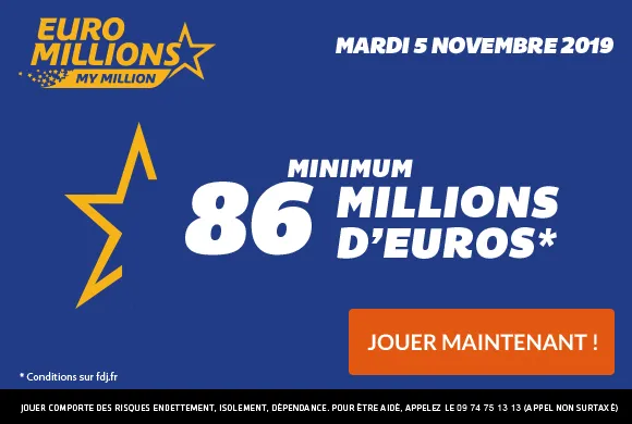 EuroMillions : 86 millions d&rsquo;€ à gagner + 1 millionnaire garanti ce mardi