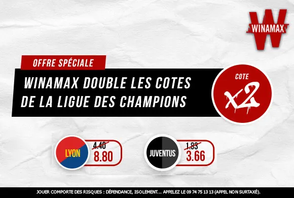 Winamax double les cotes de tous les 8es de Ligue des champions !