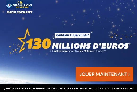 Euro Millions : 130 millions d&rsquo;€ à gagner au Méga Jackpot