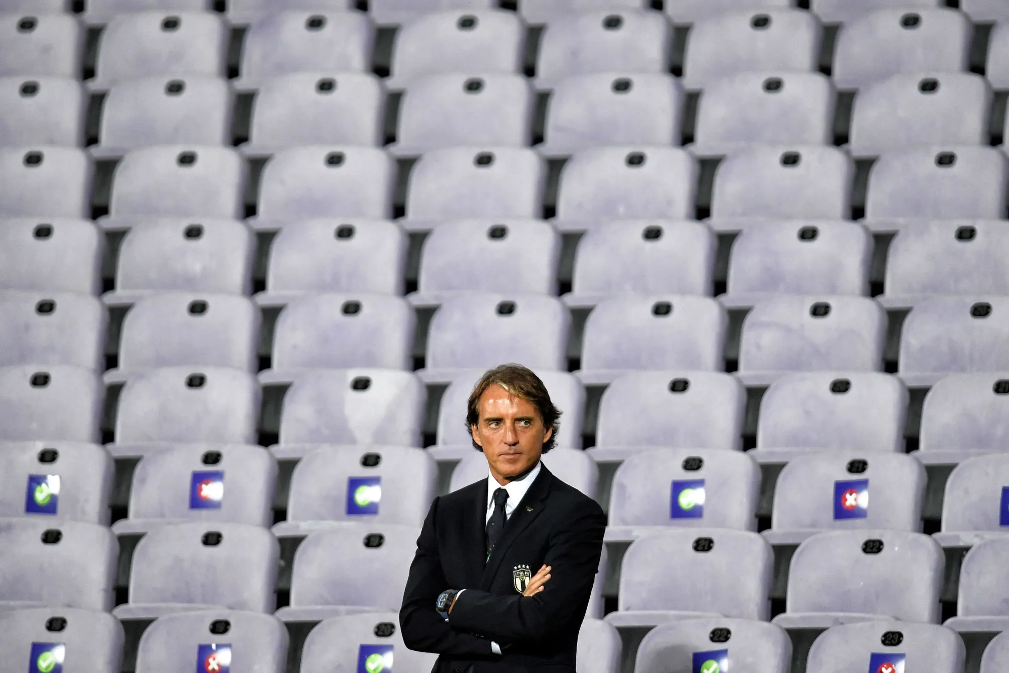 La quarantaine de joueurs de Roberto Mancini (Italie) avant la Pologne