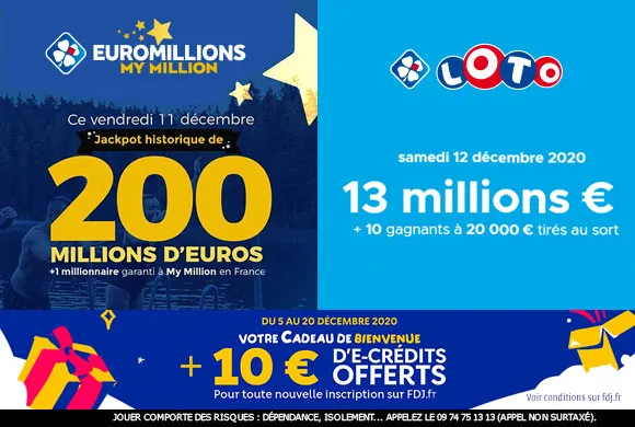 EuroMillions : 200 millions d&rsquo;€ à gagner ce vendredi + 10€ offerts pour jouer sur FDJ.fr