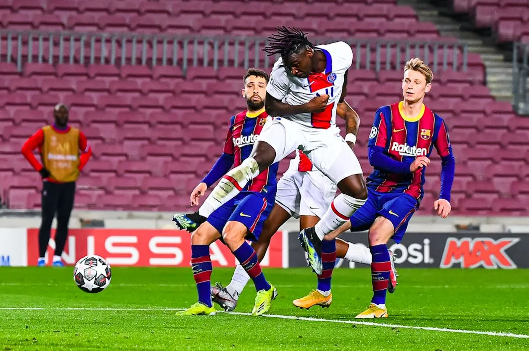 Barcelone-PSG : Moïse Kean inscrit le but du break