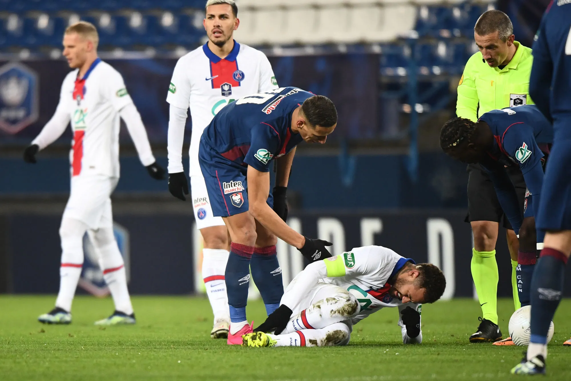 Neymar blessé à Caen et indisponible contre Barcelone ?