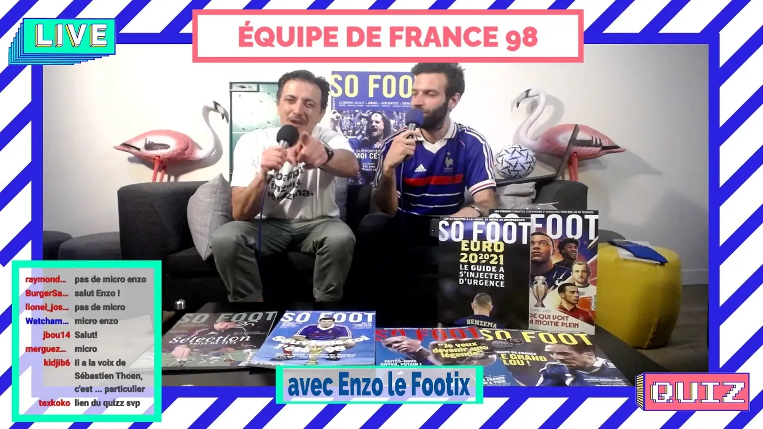 En direct : quiz spécial «<span style="font-size:50%">&nbsp;</span>équipe de France 98<span style="font-size:50%">&nbsp;</span>» avec Enzo le Footix