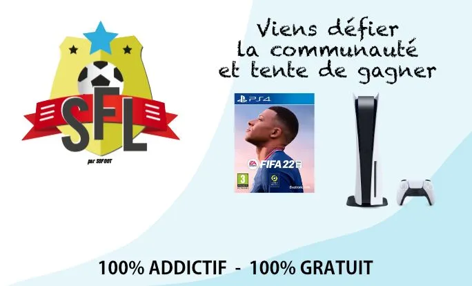 Une PS5 et des jeux FIFA 22 à gagner avec la SO FOOT LIGUE