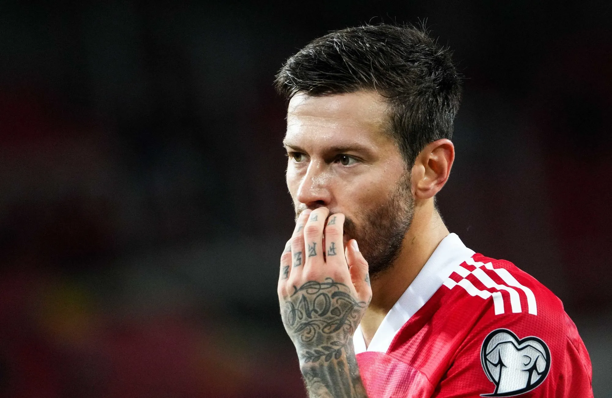 Le Russe Fedor Smolov (Dynamo Moscou) dit « non à la guerre »