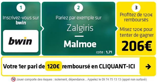 Pronostic Zalgiris Malmoe : Analyse, cotes et prono du match de Ligue des Champions