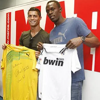 Cristiano Ronaldo comme Bolt