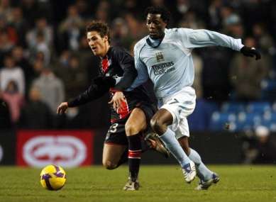 Benjani tacle Manchester City