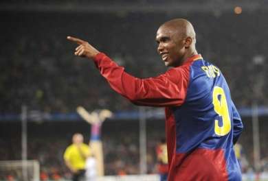 Eto&rsquo;o a fêté la victoire du Barça