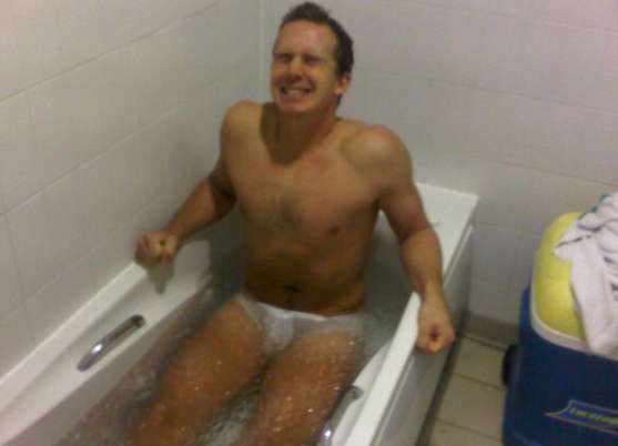 Photo: Davies dans son bain