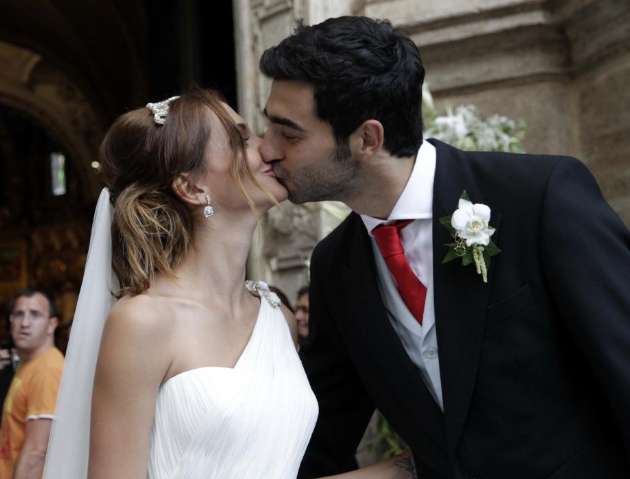 Photo : Raul Albiol et le baiser de la mariée