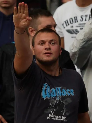 Photo: fan croate néo-nazi à Stoke