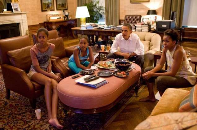 Photo : Les Obama devant la finale