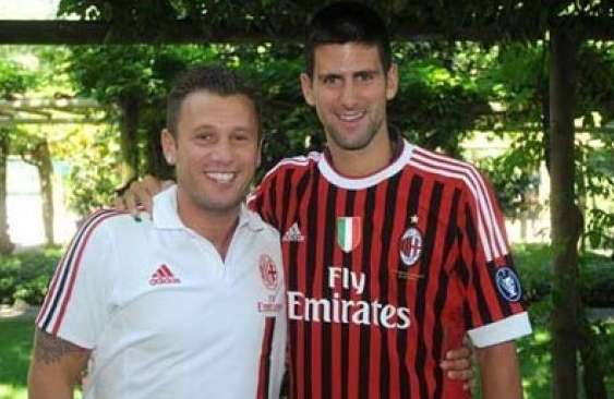 Photo : Djokovic au Milan AC