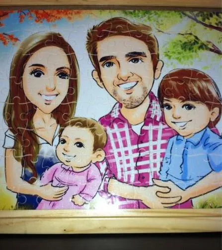 Photo : La famille Kaka façon puzzle