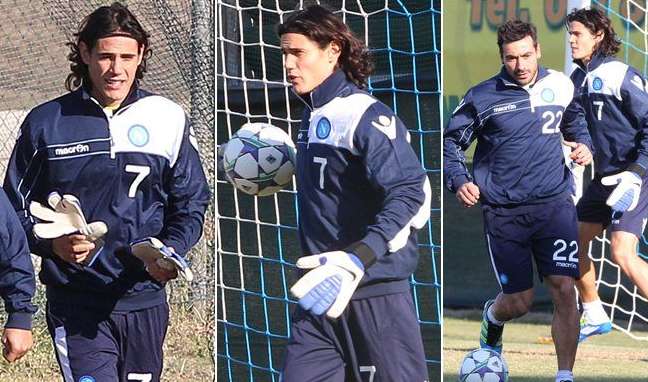 Photo : Cavani encore aux cages