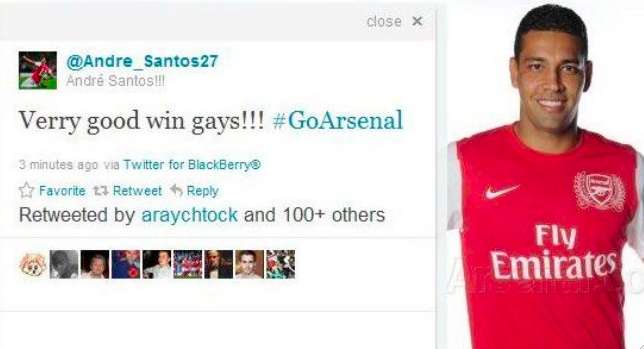 Photo : Le tweet d&rsquo;Andre Santos