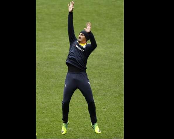 Photo : Zlatan excité avant le match