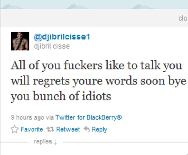 Photo: Djibril insulte ses followers