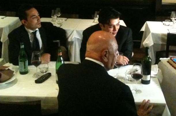 Photo : Galliani et l’agent de Tevez