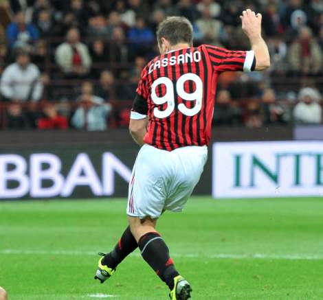 Cassano en visite à Milanello